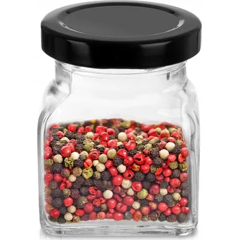 Dóza na potraviny SKLENĚNÁ NÁDOBA NA KOŘENÍ S SÍTKEM A DÁVKOVAČEM, SOLNIČKA