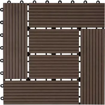 Terasové prkno Terasová Dlaždice wpc tmavě hnědý 6L 30x30cm