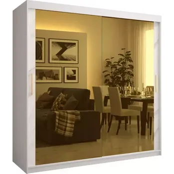 Předsíňová stěna Skříň Platinum T3 200 bílá mramor/bílá