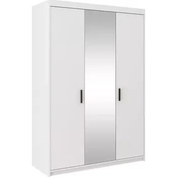 Šatní skříň Skříň Elena 133cm Bílá/ Zrcadlo