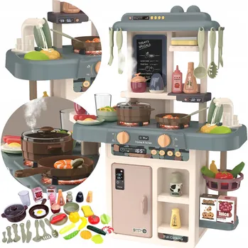 Dětská kuchyňka DĚTSKÁ KUCHYŇKA hořáky pára kohoutek s vodou zvuk