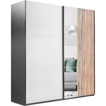 Předsíňová stěna Skříň Evora 203 kašmír/černá/dub wotan