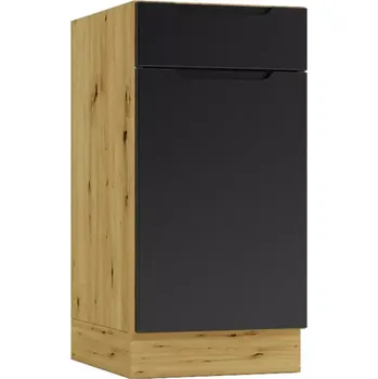 Kuchyňská skříňka Cosmo Isabel D40s/1 P/L černý hrášek/dub artisan