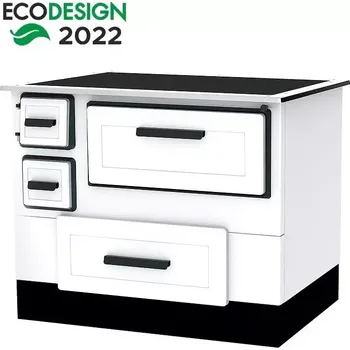 Sporák na tuhá paliva Sporak Alfa 55 6 kW pravý, bílý Eco