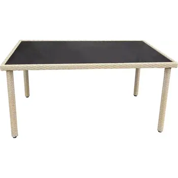 Zahradní stůl Stůl z umělého ratanu Dandy přírodní, 150x90 cm