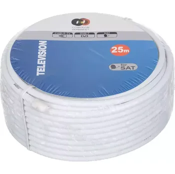 Anténní kabel Koaxiální kabel 15m 1,02/7mm bílý