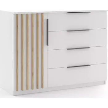 Předsíňová stěna Komoda Sorento 120x89x48 bílý/Latten craft zlatý