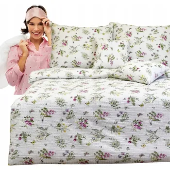 Povlečení Krepové povlečení 140x200 cm, 1x 70/80 cm - Polní Květiny - Silná krepová bavlna - Vysoká kvalita