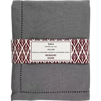 ubrus Běhoun na stůl SAGA tmavě šedý 45x140 easy care