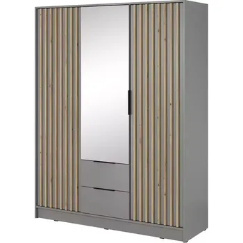 Předsíňová stěna Skříň Nelly 3d zrcadlo sivá/lamela artisan