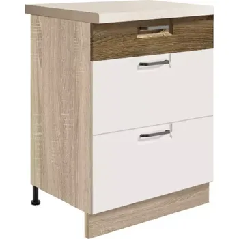 Kuchyňská Skříňka Favorit 10D Sonoma/White/Ribbeck