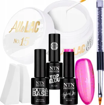 Lak na nehty Sada na nehty Babyboomer Mat 6v1 Gel Báze Lak Top Štěteček Houbičky