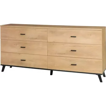 Kancelářská sestava Komoda John 181 cm Dub Lefkas/Černá