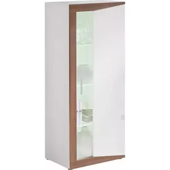 Obývací stěna Vitrína Malá Piano 60 cm Bílý/Orech, Pravá