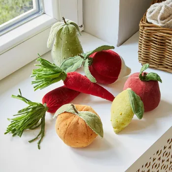 Hra na obchod Látkové ovoce a zelenina, 7dílná sada Mivola, různé barvy, V/Ø cca 25/3.5 cm