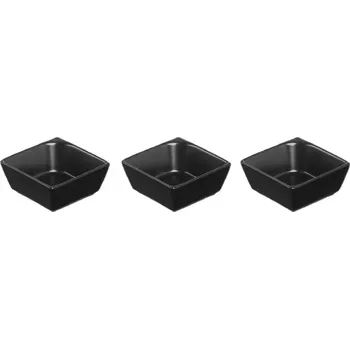 Talíř Sada Salat 3-Dílná 8x8cm Hranatá Černá Ambition Salsa 94773