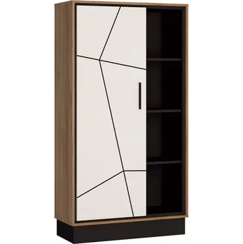 Kancelářská sestava Regál Brolo BROR01 1D dub catania/černá perla/mdf bílý hg