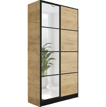 Šatní skříň Skříň Eden 2D 107 dub craft zlatá vzor 2