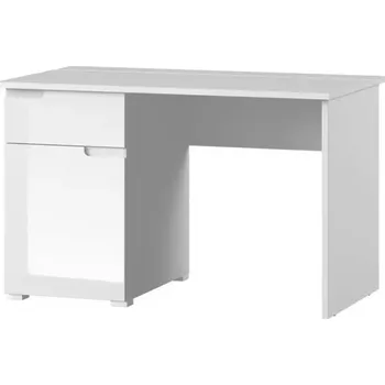 Kancelářská sestava Psací Stůl Selene 120 cm Bílá Mat/Bílá Lesk
