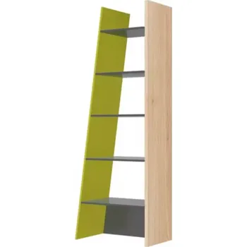 Dětský pokoj Regál Wow 62 cm Grafit/Zelená Iguana/Dub Nagano