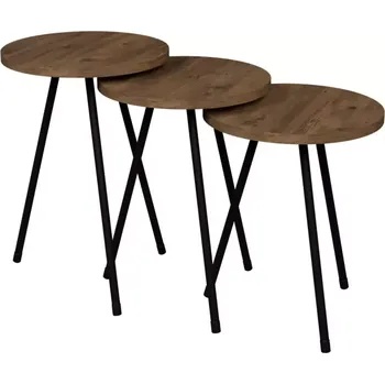 Obývací stěna Konferenční Stolek 3 ks FD–3PCTS-001 natural/černý