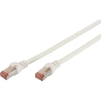 Datový kabel Digitus DK-1644-100/WH RJ45 síťové kabely, propojovací kabely CAT 6 S/FTP 10.00 m bílá samozhášecí, fóliové stínění, stínění pletivem, stíněný, bez halogenů,