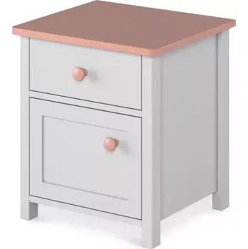 Noční stolek Noční Stolek Luna 45cm Bílý/Ružová