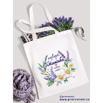 Taška s potiskem Textilní taška, nejlepší Maminka na celém světě, 41x37cm, mix barev, 1 ks Vyberte si barvu ZDE:: bílá