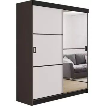 Kancelářská sestava Skříň Retro 138 2l Grafit / Přední Bílý