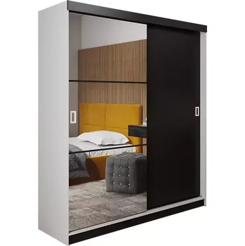 Kancelářská sestava Skříň Retro 138 5l Bílý / Přední Černá