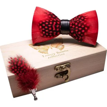 Motýlek Motýlek z barevného peří - vzor red Červená