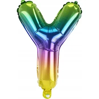 Balónek Písmeno Y Barevný fóliový balónek Duhová písmena abecedy 40 cm