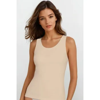 Béžová spodní košilka Clarissa s širokými ramínky L