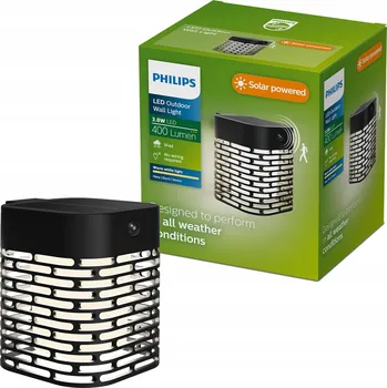 Venkovní osvětlení Venkovní nástěnné svítidlo Philips černé, integrovaný LED zdroj 3,8 W