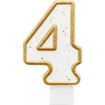 Svíčka narozeninová číslice 4 zlatá