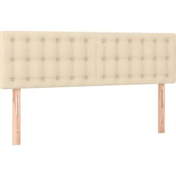 Čelo postele nastavitelné, krémová látka, 144x5x78/88 cm