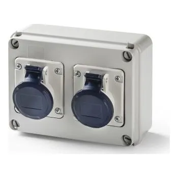 Elektrická zásuvka IP44 twin outlet box 2 x IP44 16a 3Pin 1