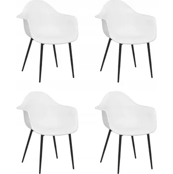 Jídelní židle Bílé minimalistické jídelní židle s kovovými nohami 64x59x84 cm