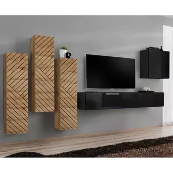 Obývací stěna Obývací Stěna Switch III Line Wotan/Černá