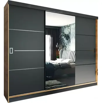 Kancelářská sestava Skříň Retro 200 4l Craft / Přední Grafit