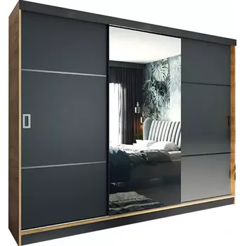 Kancelářská sestava Skříň Retro 200 3l Craft / Přední Grafit