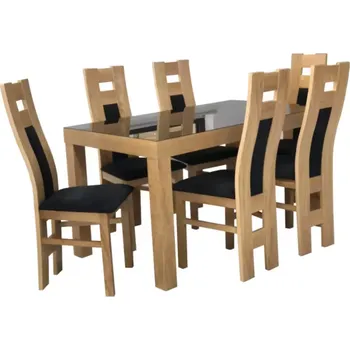 Jídelní set Stůl 140x80+40 Lacobel Černý