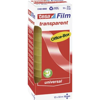 Izolační páska tesa OFFICE-BOX 57402-00002-01 tesafilm transparentní (d x š) 33 m x 12 mm 12 ks