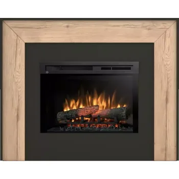 Elektrický krb Zuni 26 černá/dub světlý