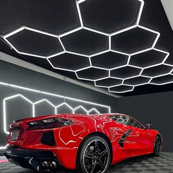 LED Lampa HEXAGON Panel Osvětlení Dílna Garáž Dům 383 x 227 cm 6500K