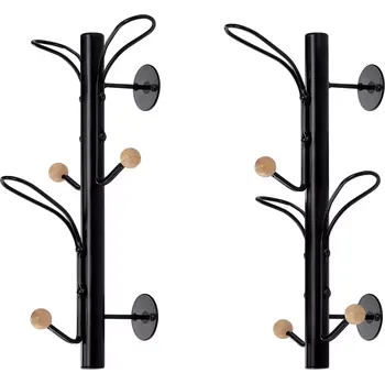 Nástěnný věšák GC7469 černá/přírodní