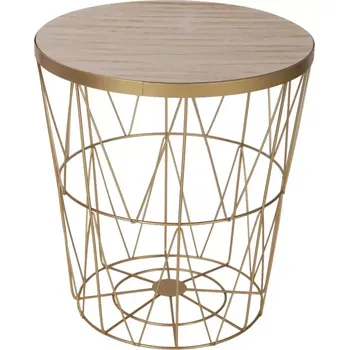 Konferenční stolek Košík Space Zlatý/Dřevo