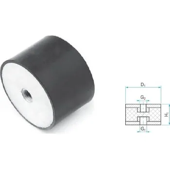 Silentblok 25/20 M6 TYP 3 RUBENA Silentblok standardní, šířka=25mm, výška=20mm, závit=M6