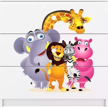 Dětský pokoj Dětská komoda Babydreams bílá - Zoo