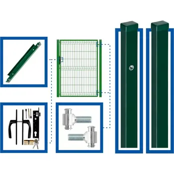 Plot 3D PLOTOVÁ BRANKA PRAVÁ, KOMPLETNÍ SOUPRAVA - VČETNĚ SLOUPKŮ A PŘÍSLUŠENSTVÍ WGFUR-T000378